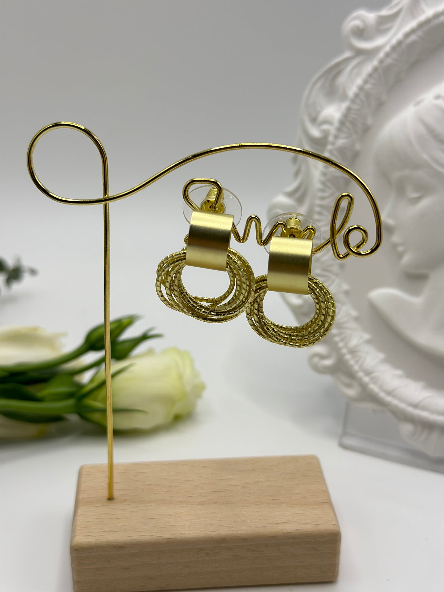 Chic and Stylish Matte Metal Circle Stud Earrings